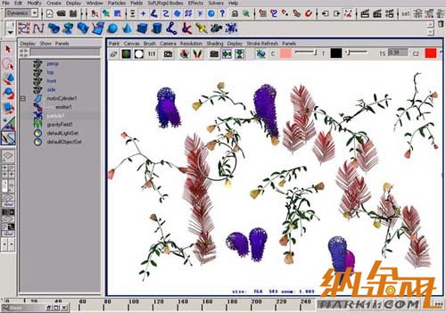 paint effect結(jié)合maya粒子制作動(dòng)畫 飛特網(wǎng) maya入門教程
