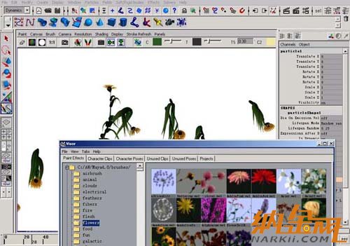 paint effect結(jié)合maya粒子制作動(dòng)畫 飛特網(wǎng) maya入門教程