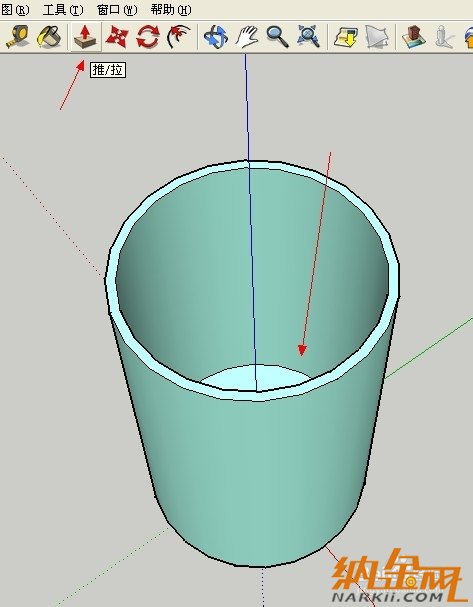 sketchup建模教程：sketchup草圖大師畫一個內(nèi)空圓柱