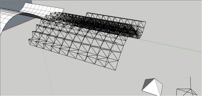 sketchup建模教程：曲面桁架建模教程